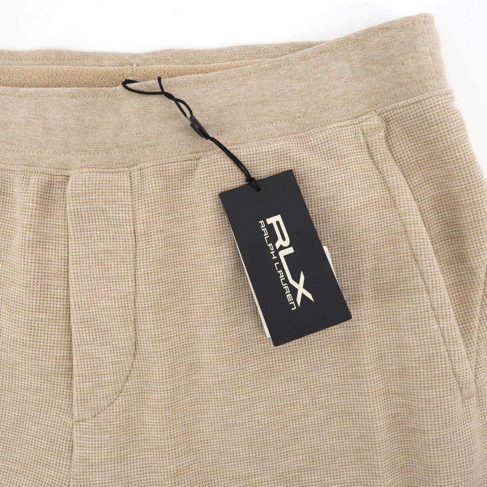 NEW RLX Ralph Lauren Waffle Knit Jogger Pants Beige Heather Mens MSRP $138